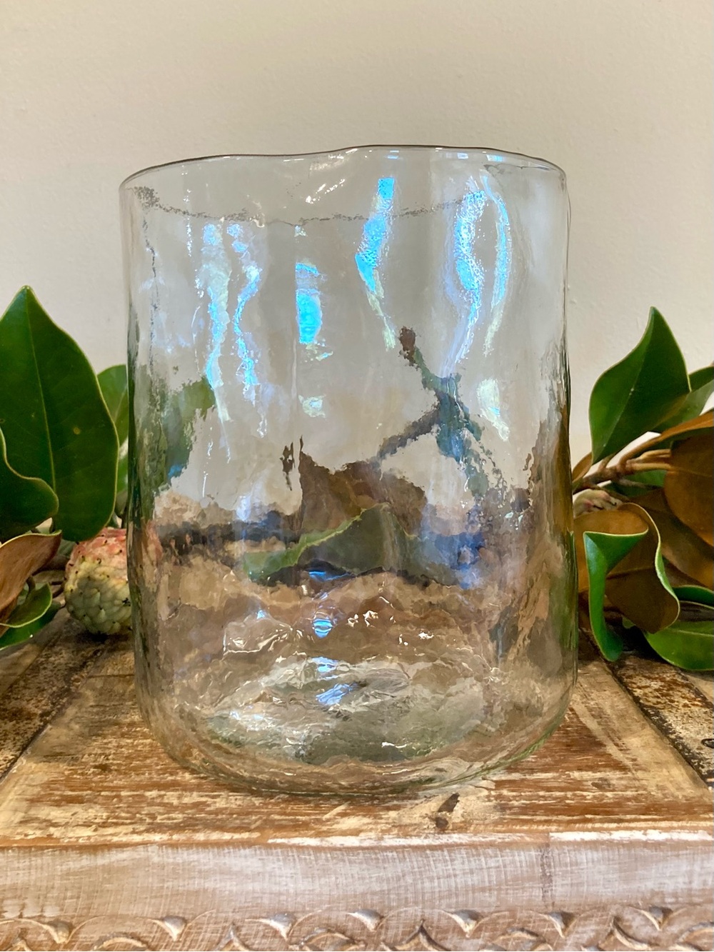 Wabisabi Clear Glass Hurricane Candle Holder or Vase New